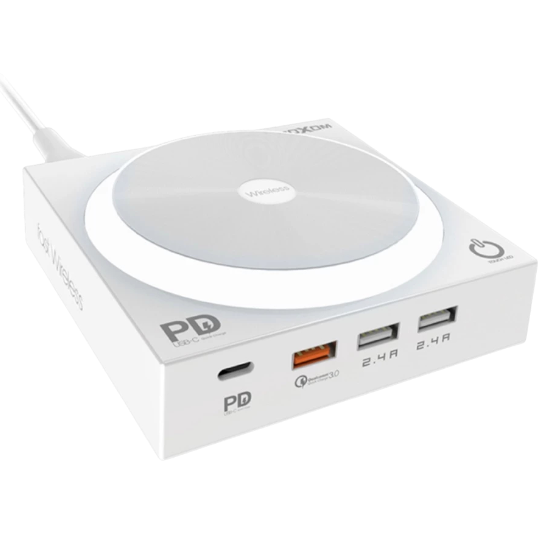 Telefon adapteri Moxom KH-62 PD LED 5in1 Wireless Charging Station