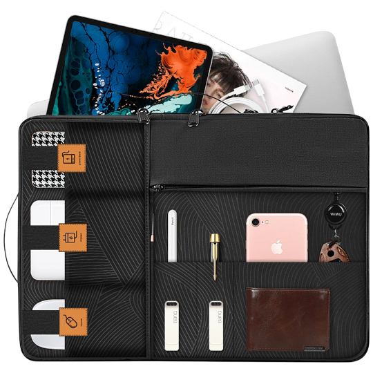 Notbuk çantası Wiwu 13.3 Alpha Double Layer Sleeve Black 30398 - Thumbnail 1