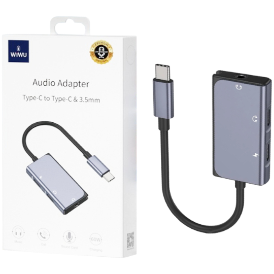 Telefon adapteri Wiwu LT02 Pro Type-C To Type-C, Audio 30039 - Thumbnail 3