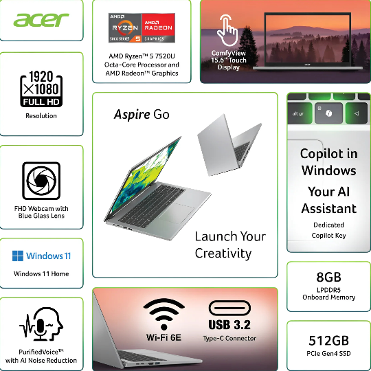 Notbuk Acer AG15-21PT-R5GQ - Thumbnail 3