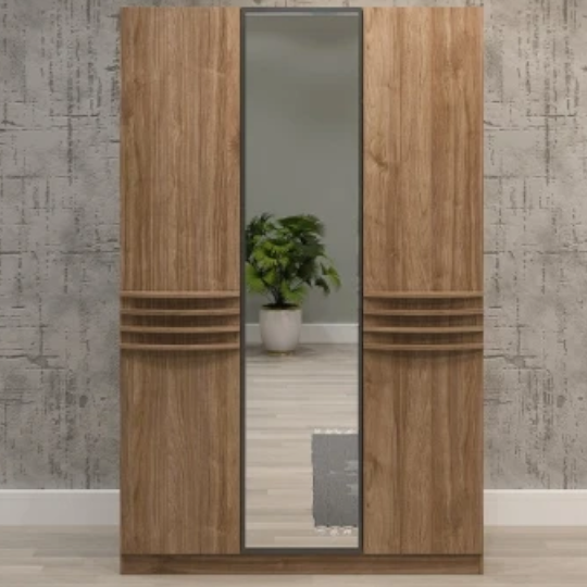 Dolab - uşaq mebeli Perla PRAQA 3 Qapılı - Orex Tünd Selekt + Antrasit