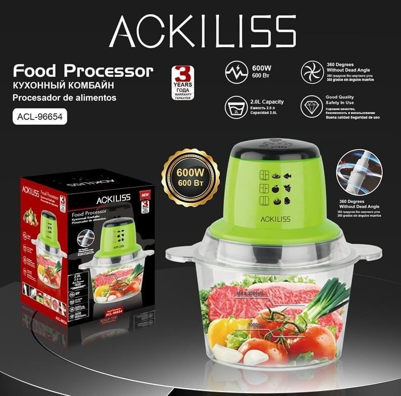 Doğrayıcı Blender ACKILISS ACL.96654 2L GREEN - Thumbnail 1