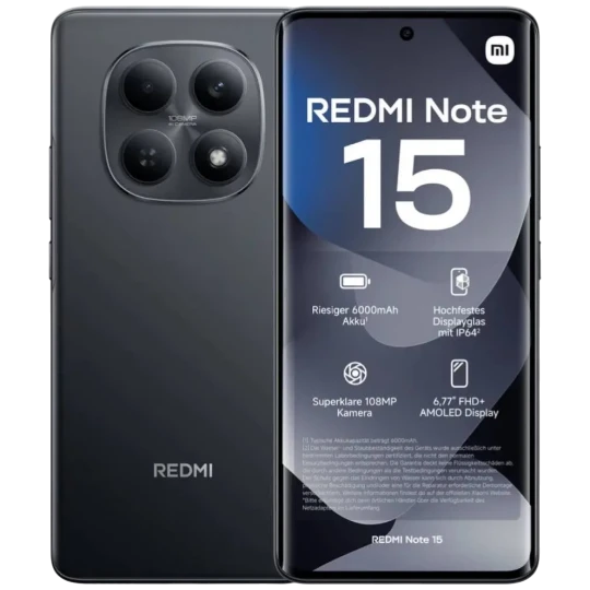 Mobil Telefon Xiaomi Redmi Note 15 8GB/256GB Black - Thumbnail 0