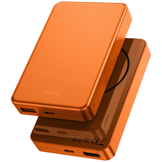 Powerbank Wiwu ULTRA THIN MAGNETIC 10000MAH P15 ORANGE - 10405 - Thumbnail 1
